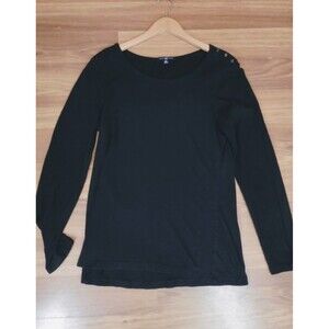 Gap Top Womens XL Black Long Sleeve Cotton Natural FREE SHIPPING!
